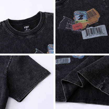 UNIKCOSA UrbanSoul Emblem Washed Short Sleeve Tee 💫