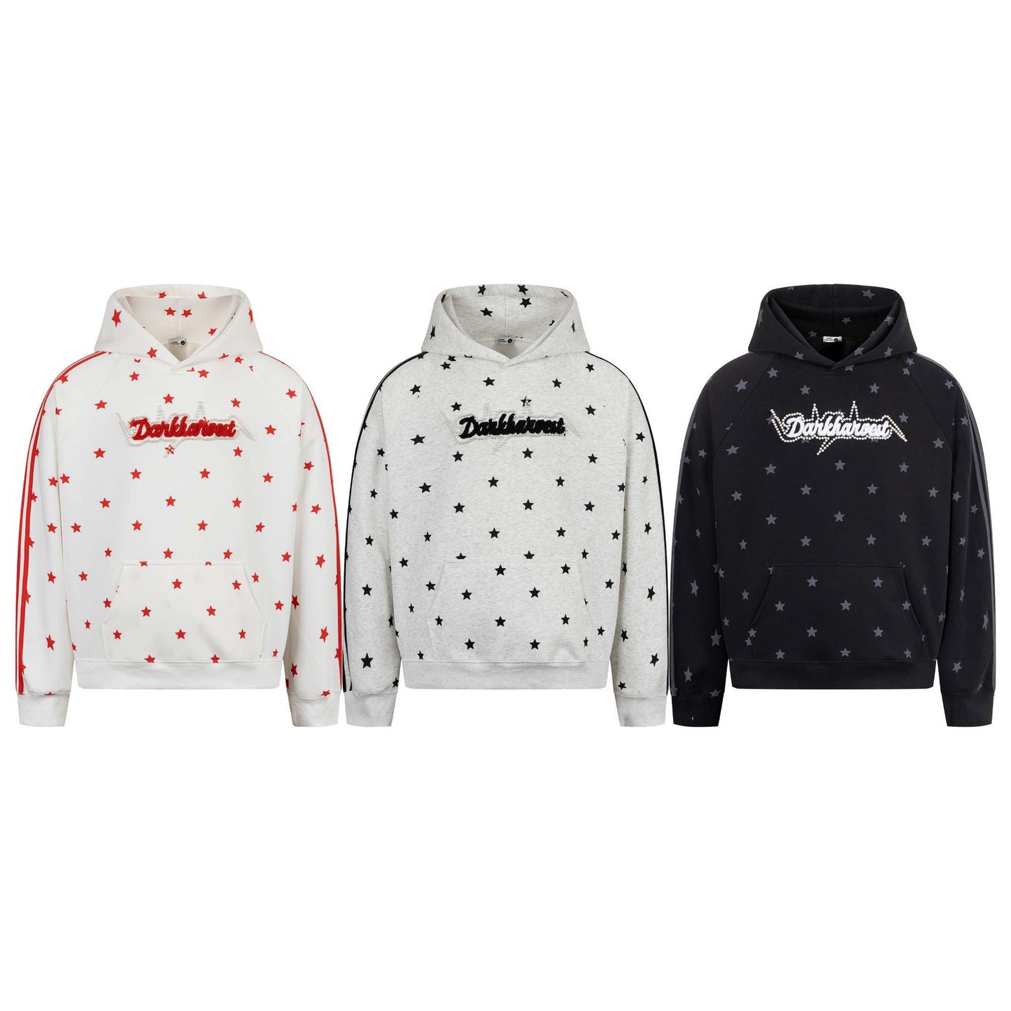 UNIKCOSA StarEdge Embroidered Rhinestone Street Hoodie ✨ (Unisex)