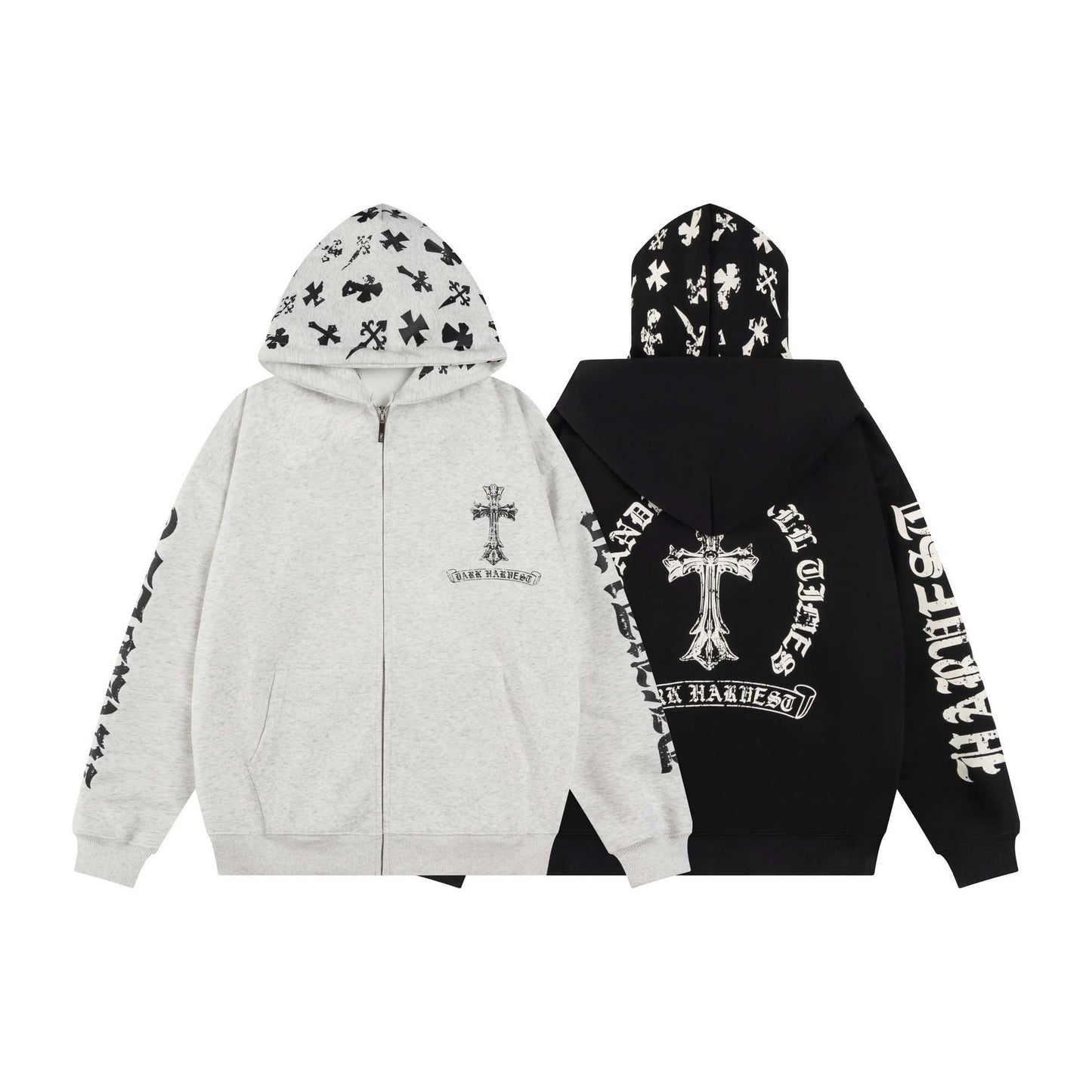 UNIKCOSA Velora Hoodie Cross Letter Print Double Hooded 💫