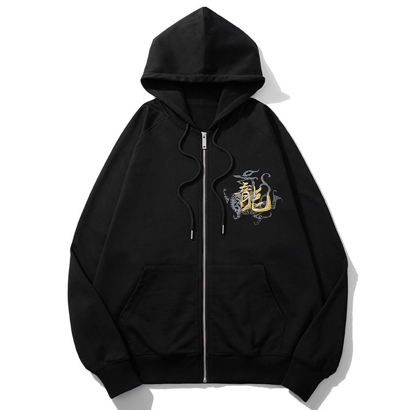 UNIKCOSA Velora Heavy Embroidery Gold Dragon Sweatshirt 💫