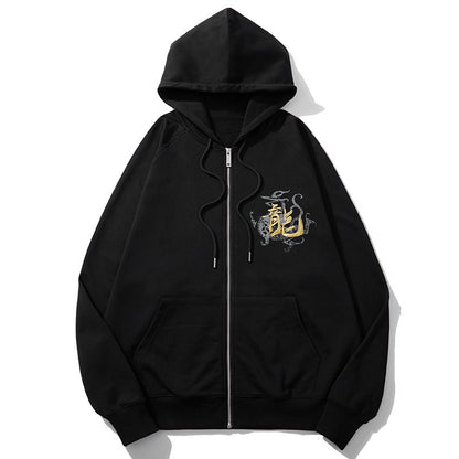 UNIKCOSA Velora Heavy Embroidery Gold Dragon Sweatshirt 💫