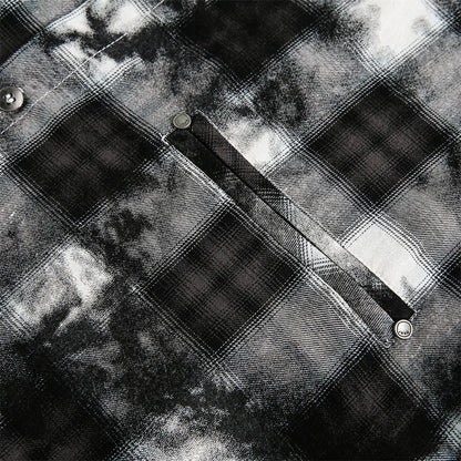 UNIKCOSA NoirFit Post-Apocalyptic Plaid Tie-Dye Shirt 🌆