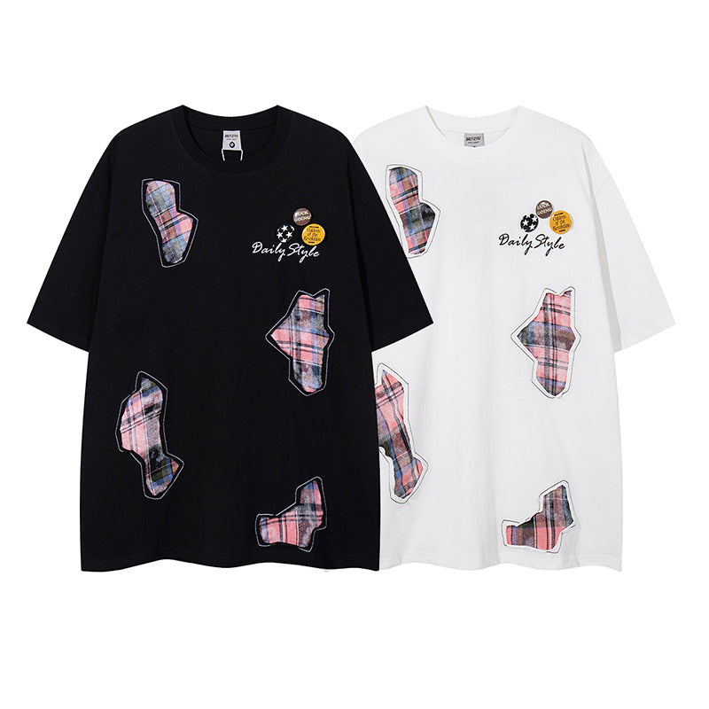 UNIKCOSA Velora Streetwear Applique Embroidered T Shirt 💫