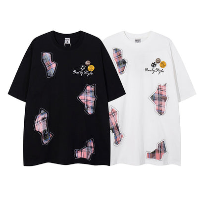 UNIKCOSA Velora Streetwear Applique Embroidered T Shirt 💫