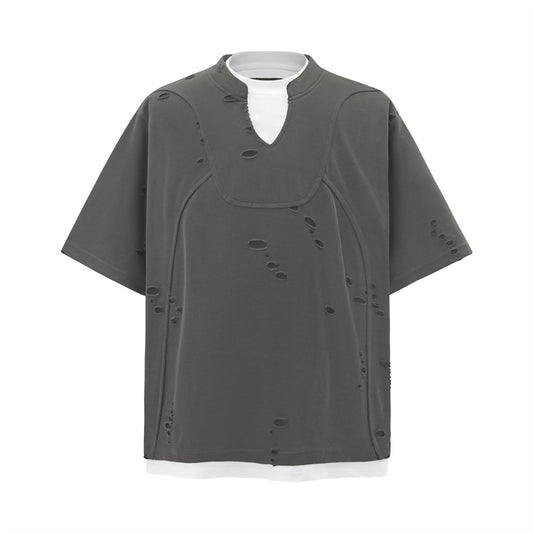 UNIKCOSA RebelRag Distressed Color Block Street T-Shirt 🖤 (Unisex)