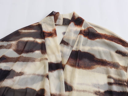 UNIKCOSA Y2K Semi-Sheer Tulle Printed Blouse & Pants Set for Women 🌸