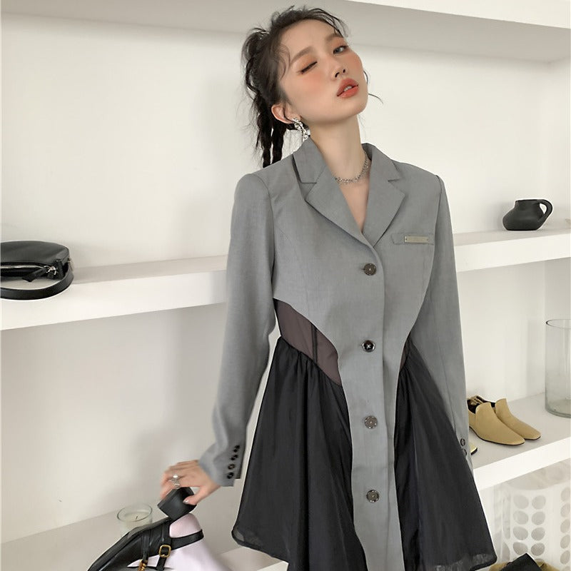 UNIKCOSA LuxeEase Preppy Girly Mesh Stitching Dress Skirt 💫