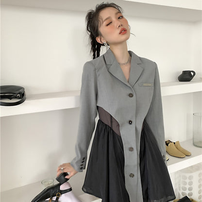 UNIKCOSA LuxeEase Preppy Girly Mesh Stitching Dress Skirt 💫