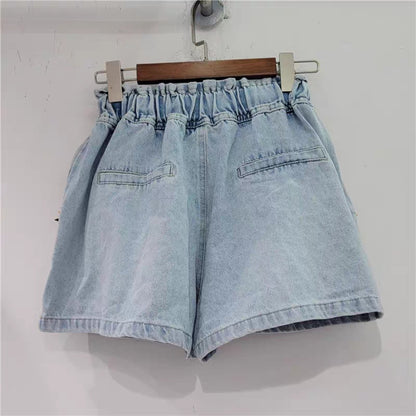 UNIKCOSA GemEdge High-Waist Diamond Beaded Denim Shorts for Women 💎