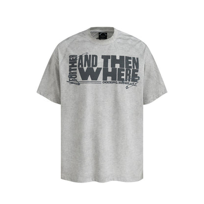 UNIKCOSA UrbanSoul Letter Print Washed Short Sleeve Tee 💫