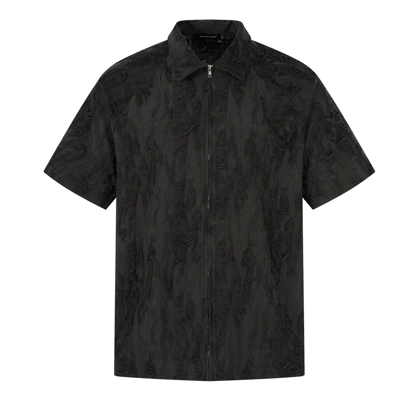 UNIKCOSA UrbanSoul Men's Zipper Ripped Short Sleeve Shirt 🌆