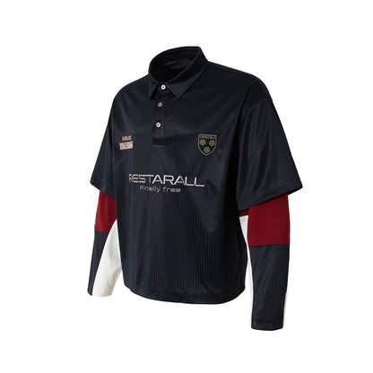 UNIKCOSA UrbanSoul Long Sleeve Lapel Polo Shirt Style 💫