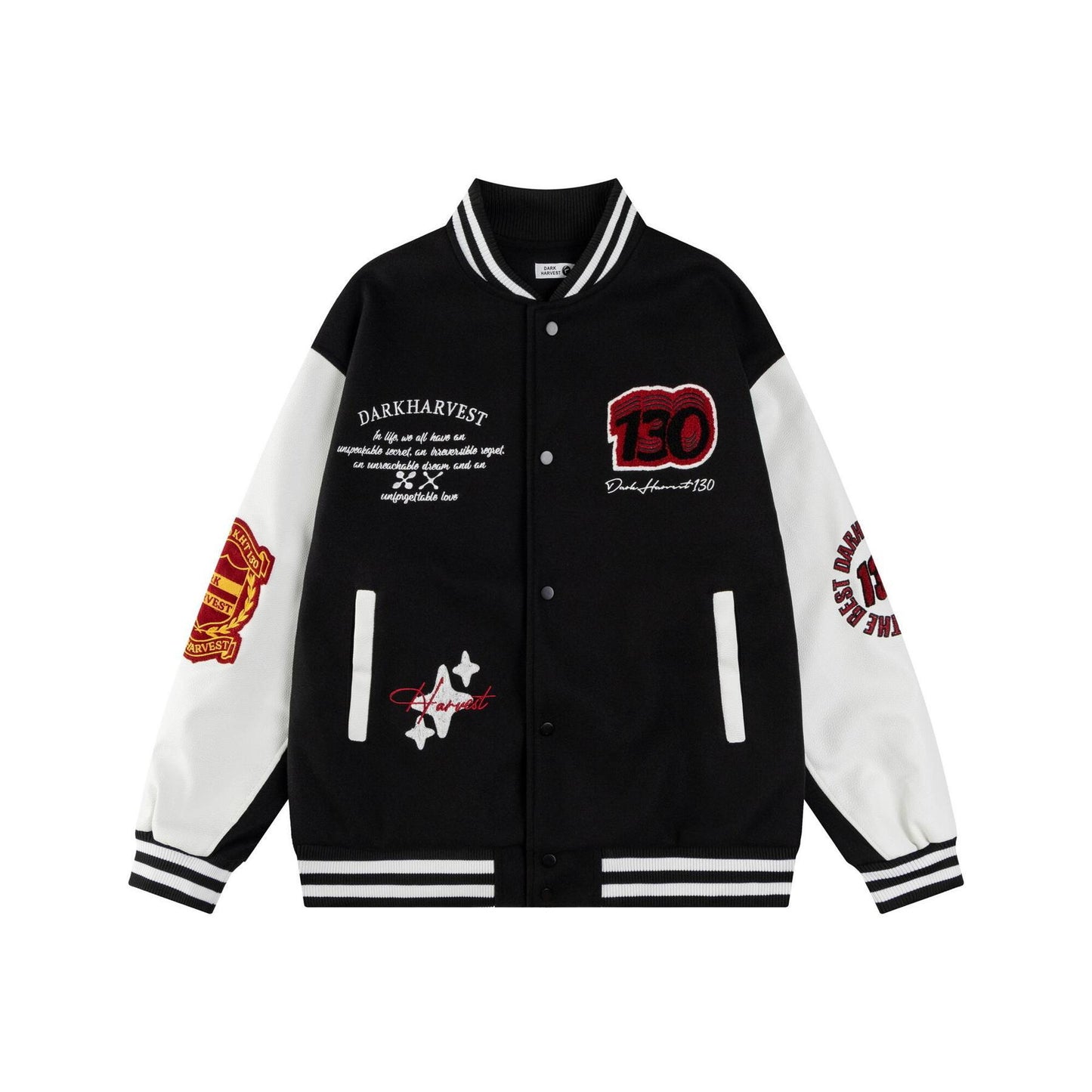 UNIKCOSA UrbanSoul Badge Towel Embroidered Baseball Jacket🌆