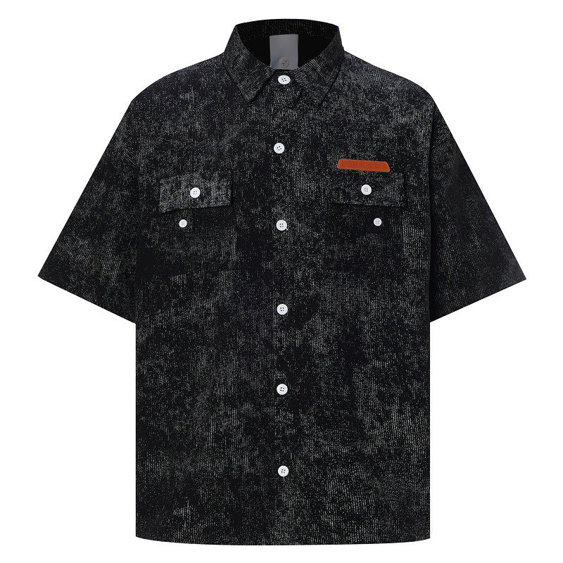 UNIKCOSA NoirFit Mens Cotton Short Sleeve Collar Shirt 💫