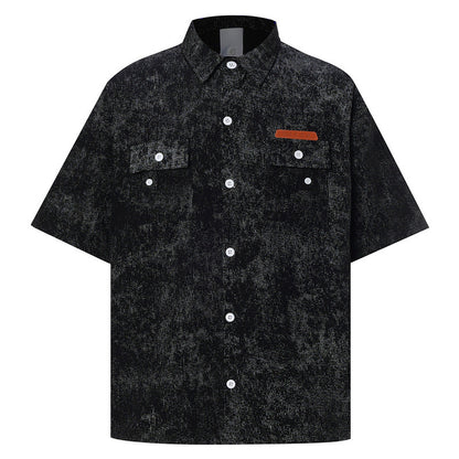 UNIKCOSA NoirFit Mens Cotton Short Sleeve Collar Shirt 💫