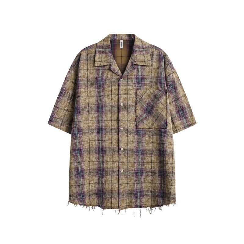 UNIKCOSA UrbanSoul Tie Dye Checkered Tassel Shirt 💫