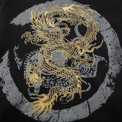 UNIKCOSA Velora Heavy Embroidery Gold Dragon Sweatshirt 💫