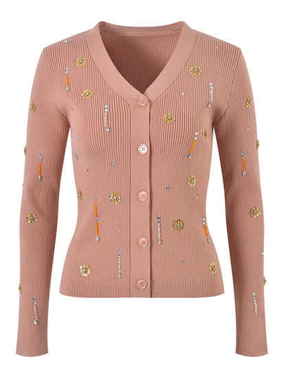 UNIKCOSA Velora V-Neck Knitted Cardigan And Camisole Set 💫