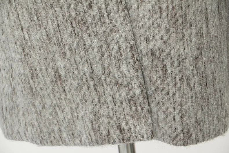 UNIKCOSA WoolMuse Colorblock Long Wool Coat for Women 🤍🖤