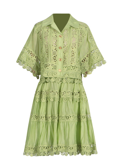 UNIKCOSA Velora Lace Embroidered Shirt And Skirt Set 💫