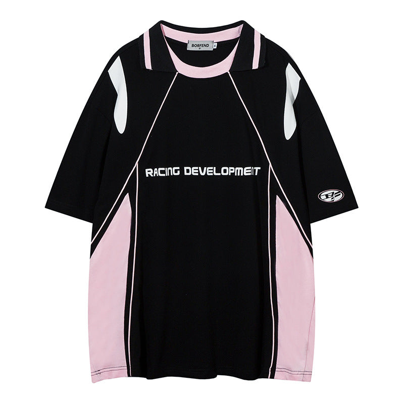 UNIKCOSA LuxeEase Patchwork Short Sleeve Tee Breathable 💫