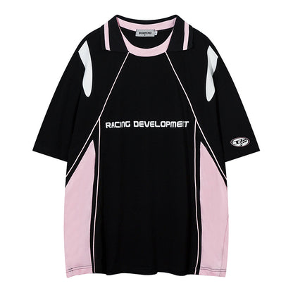 UNIKCOSA LuxeEase Patchwork Short Sleeve Tee Breathable 💫