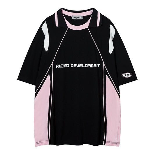 UNIKCOSA LuxeEase Patchwork Short Sleeve Tee Breathable 💫