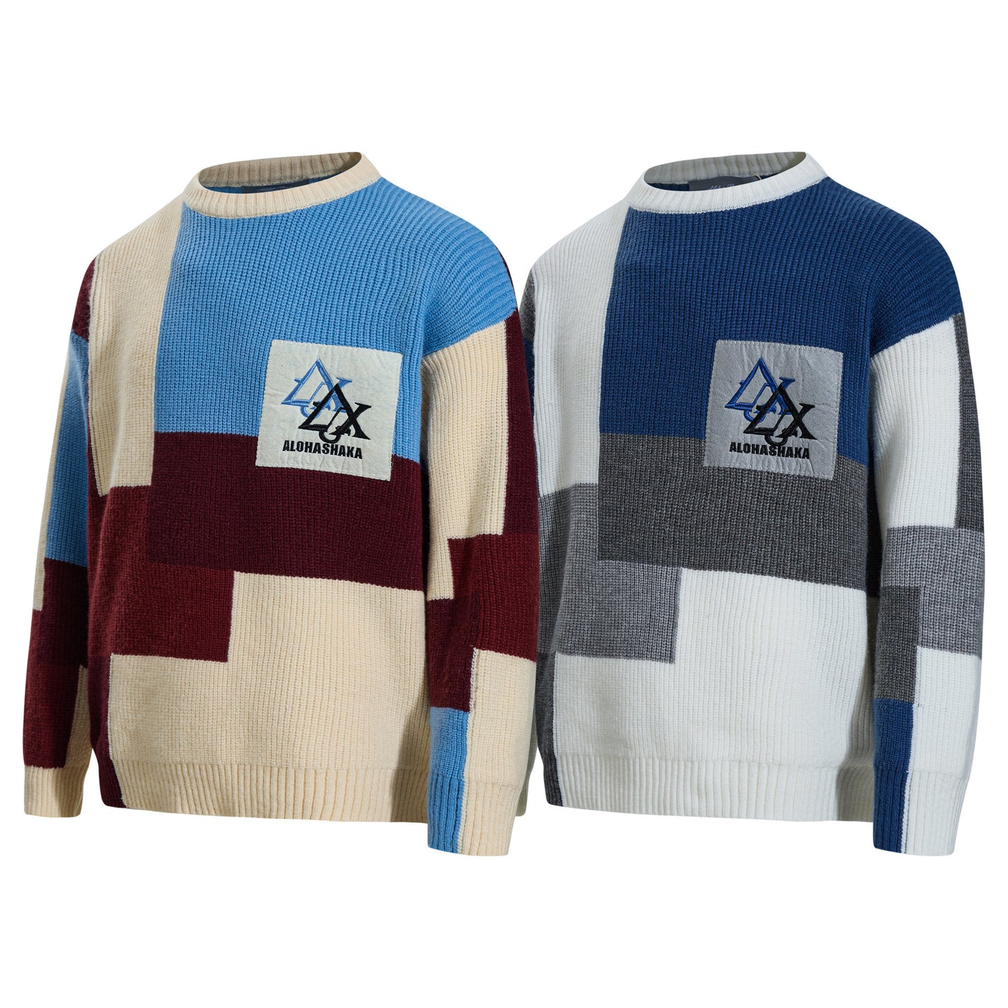 UNIKCOSA Velora Color Block Embroidered Crewneck Sweater 💫