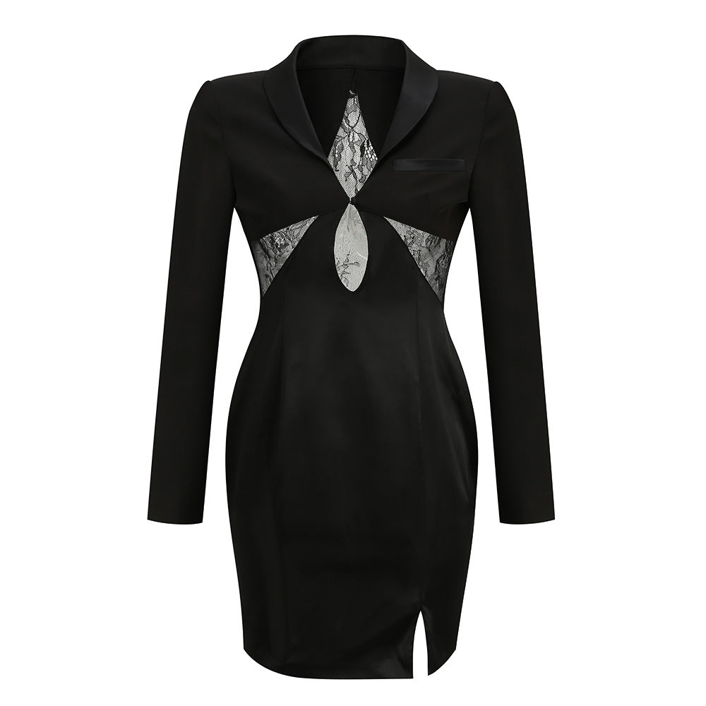 UNIKCOSA Velora V Neck Hollow Out Dress Suit Elegance 💫