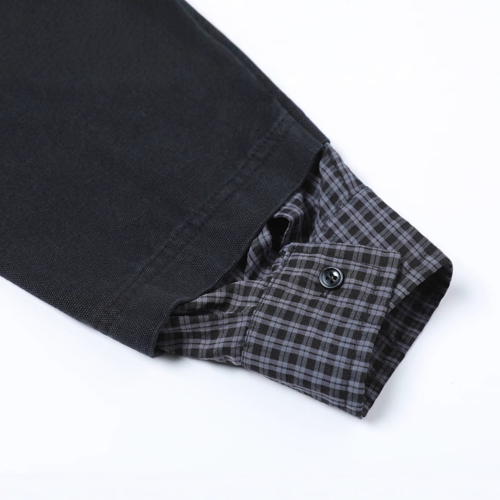 UNIKCOSA Velora Lapel T Shirt Retro Washed Black Tee 💫