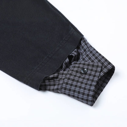 UNIKCOSA Velora Lapel T Shirt Retro Washed Black Tee 💫