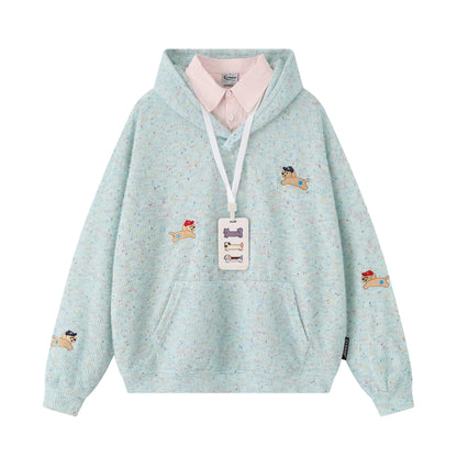 UNIKCOSA RetroMuse Colorful Dog Embroidery Hoodie 💫