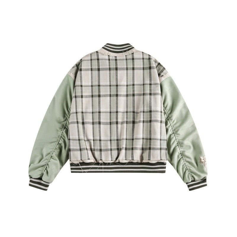 UNIKCOSA Velora CatPlaid Varsity Jacket Plaid Street 💫