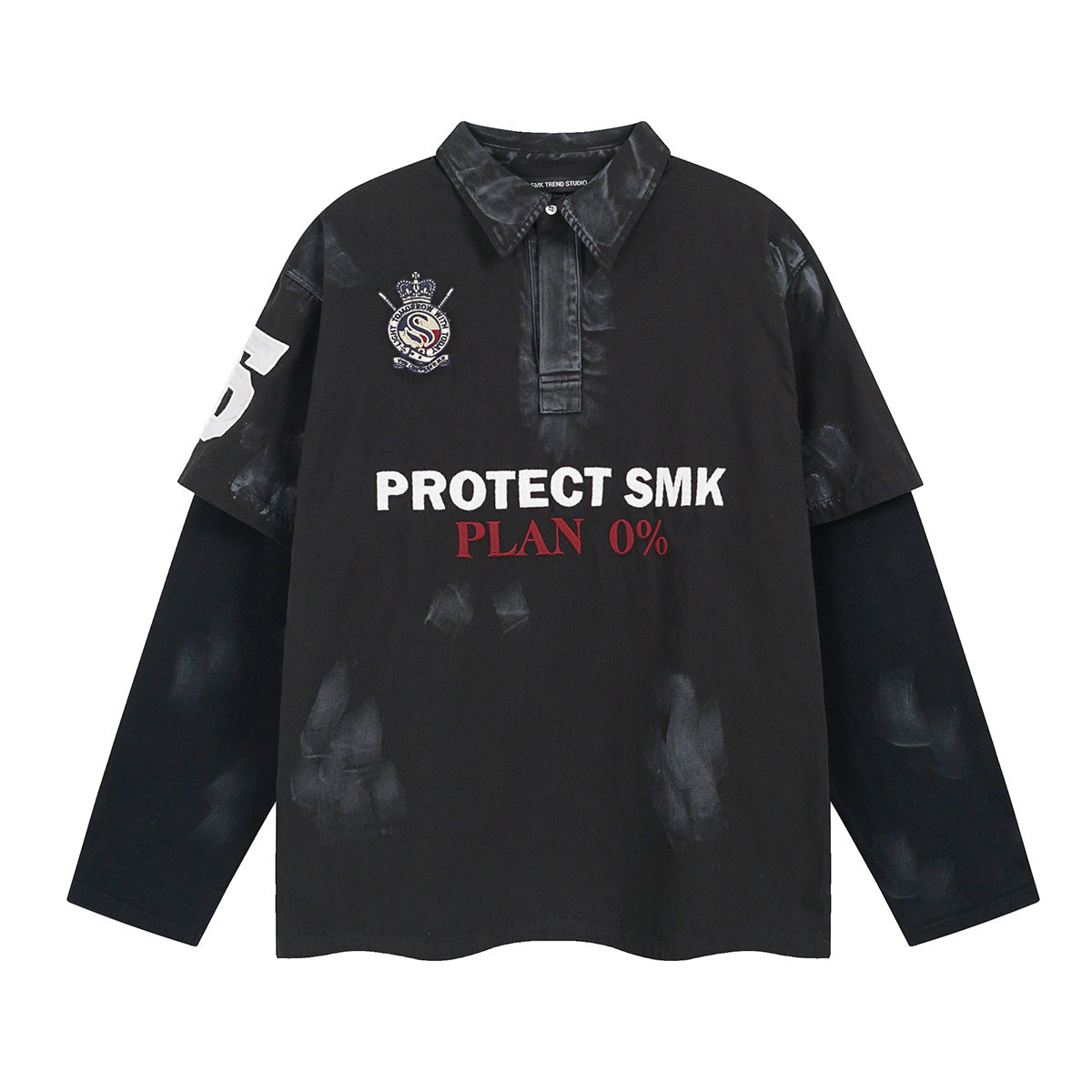 UNIKCOSA NoirFit Embroidered Polo Collar Hoodie Classic 🖤