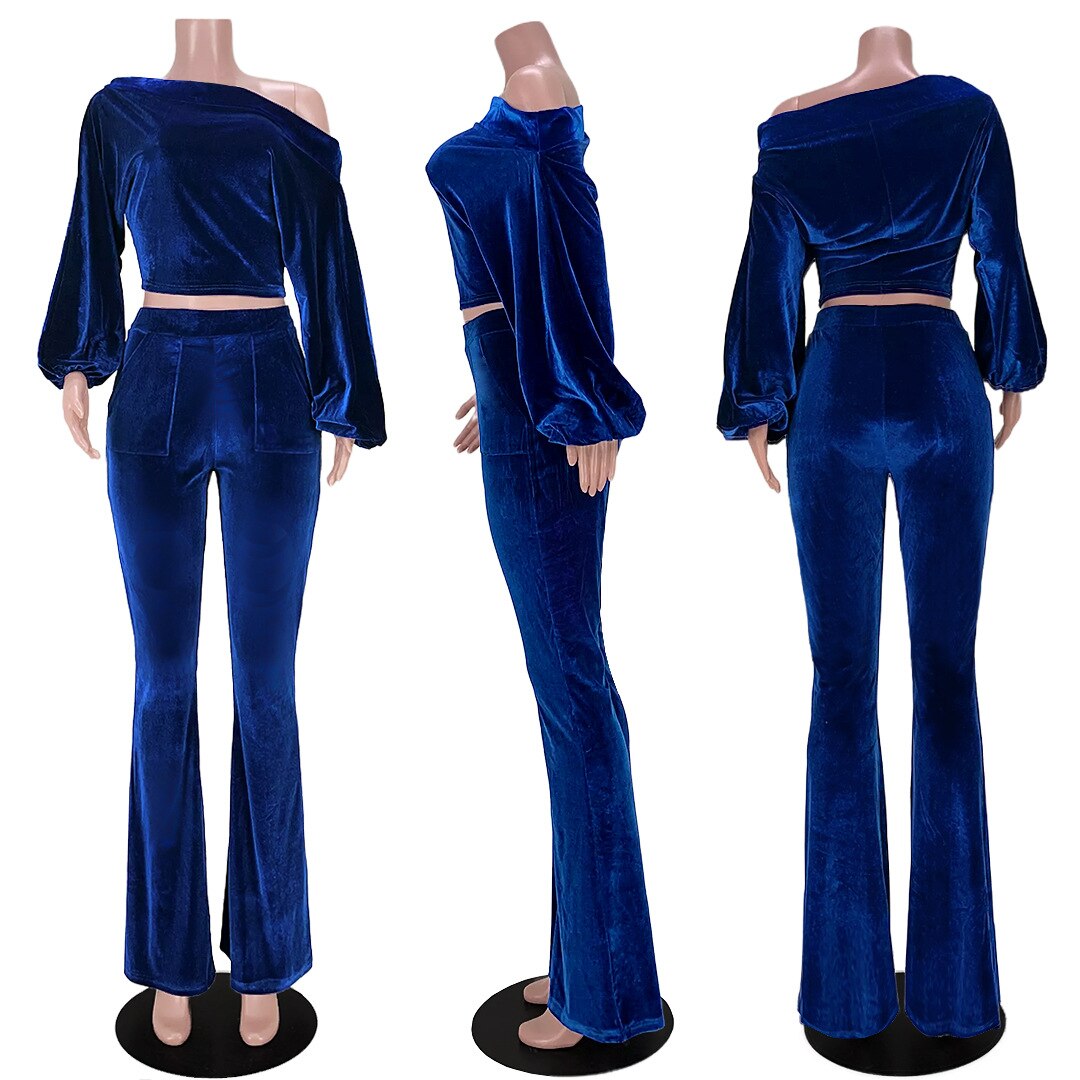 UNIKCOSA VelvetAllure One-Shoulder 2-Piece Set for Women 💃