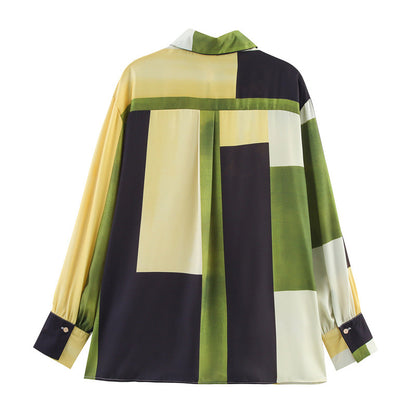 UNIKCOSA SilkMuse Printed Satin 2-Piece Shirt & Pant Set for Women 🌸