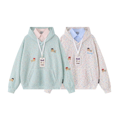 UNIKCOSA RetroMuse Colorful Dog Embroidery Hoodie 💫