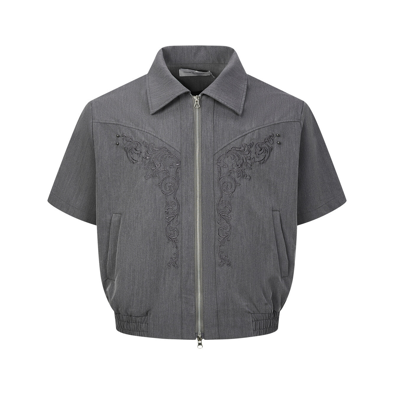 UNIKCOSA NoirFit Embroidered Shirt Jacket Cotton Blend 💫