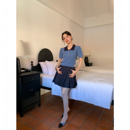 UNIKCOSA Velora Collar Short Sleeve Knit Sweater 💫