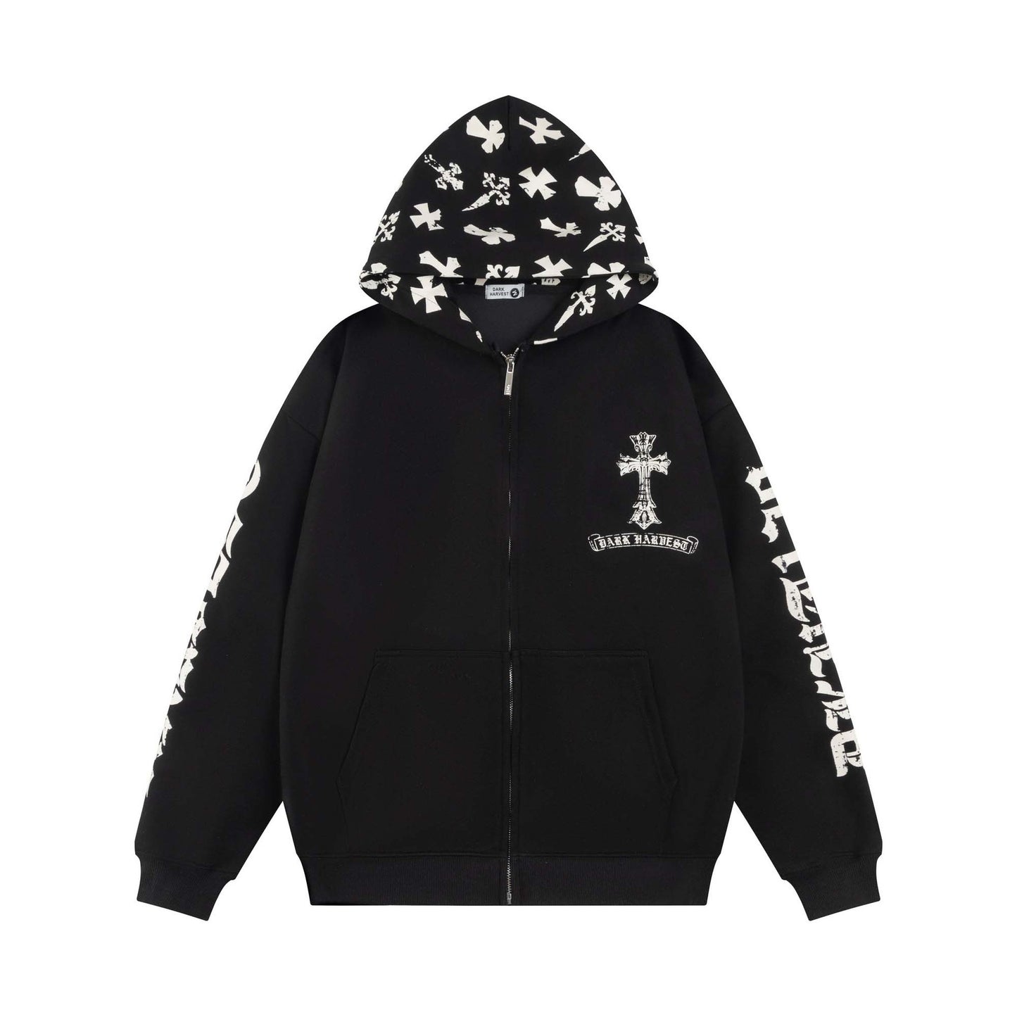 UNIKCOSA Velora Hoodie Cross Letter Print Double Hooded 💫