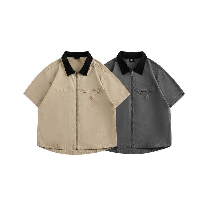 UNIKCOSA Velora Embroidered Collar Short Sleeve Shirt 💫