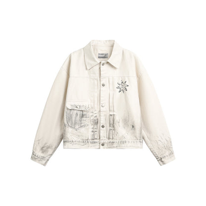 UNIKCOSA RetroMuse Washed TieDye Jacket For Couples Casual💫