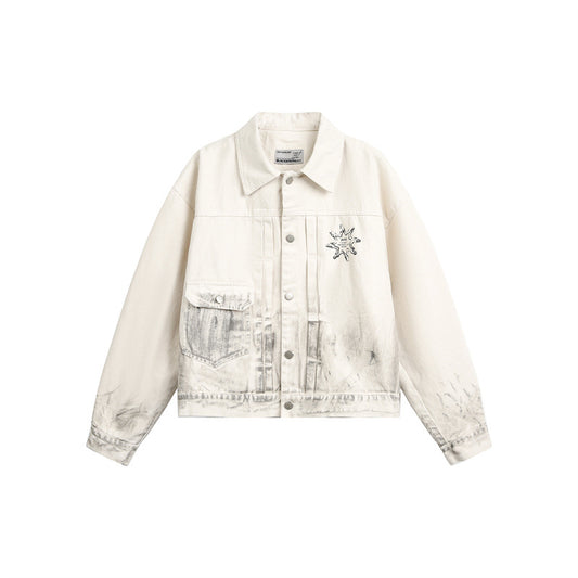 UNIKCOSA RetroMuse Washed TieDye Jacket For Couples Casual💫