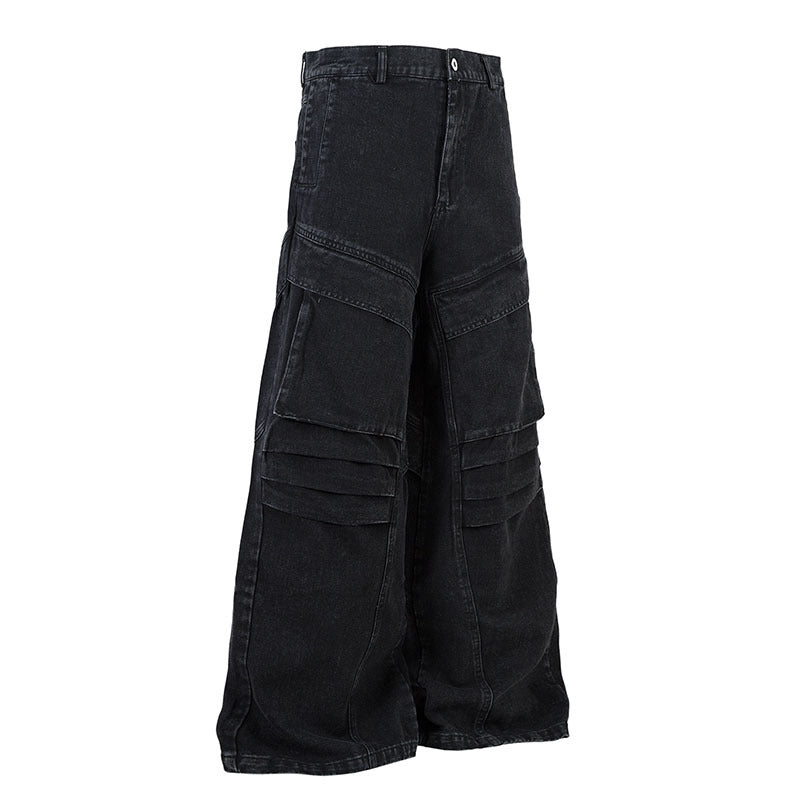 UNIKCOSA NoirFit Heavy Duty Pleated Denim Trousers 💫