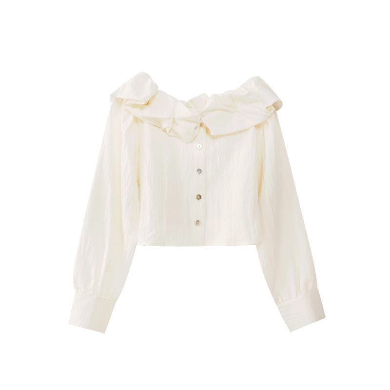 UNIKCOSA Velora One Shoulder Tencel Chiffon Shirt Slim Fit💫