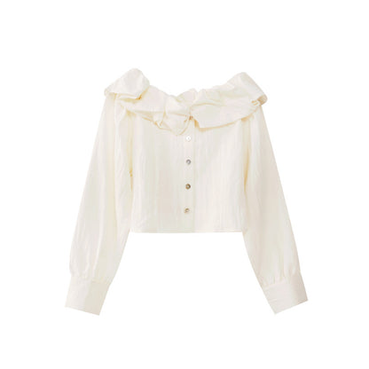 UNIKCOSA Velora One Shoulder Tencel Chiffon Shirt Slim Fit💫