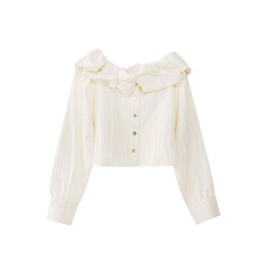 UNIKCOSA Velora One Shoulder Tencel Chiffon Shirt Slim Fit💫