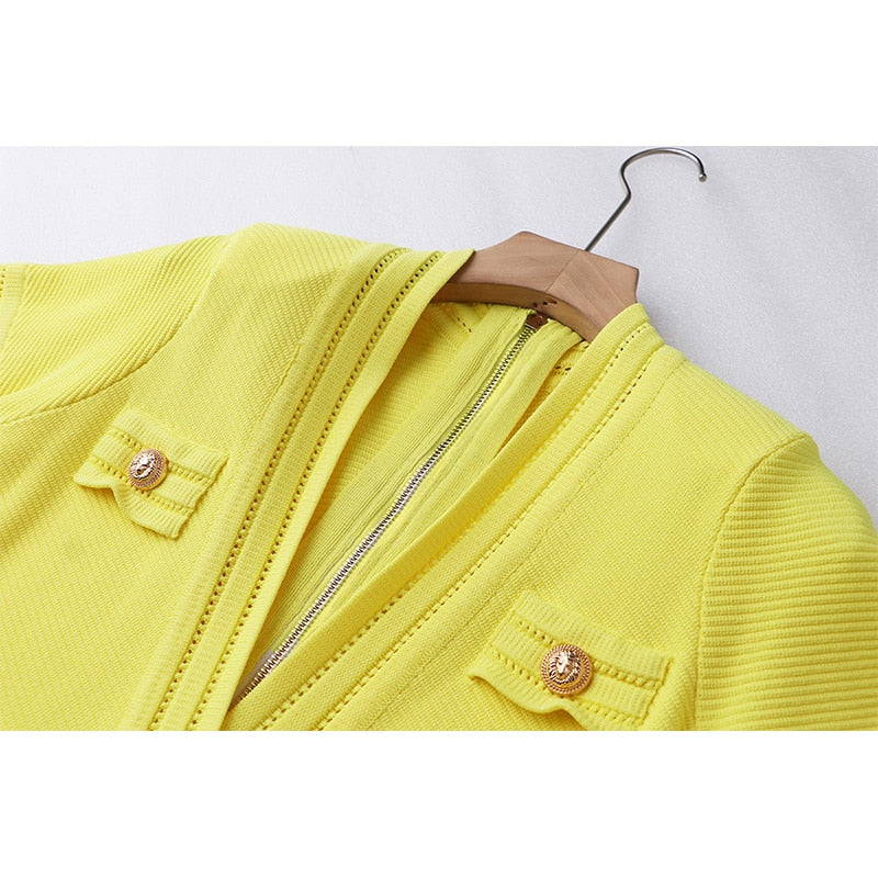 UNIKCOSA Velora Spring Knitted Short Sleeve V-Neck Dress 💫