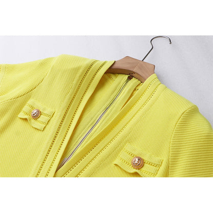 UNIKCOSA Velora Spring Knitted Short Sleeve V-Neck Dress 💫