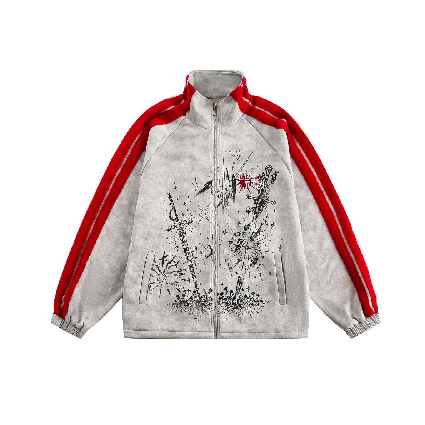 UNIKCOSA NoirFit Street Style Spliced Design Sports Jacket 💫